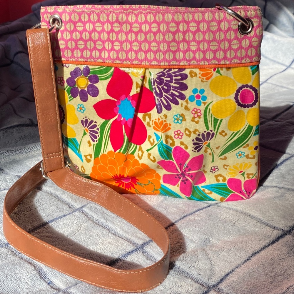 Floral Purse w Adjustable Strap